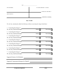 Jury Verdict Form Download Printable PDF | Templateroller