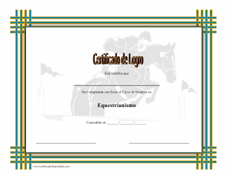 &quot;Certificado De Logro En Equestrianismo&quot; (Spanish)