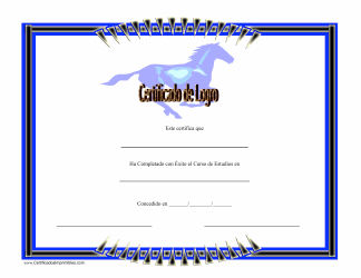 &quot;Certificado De Logro En Equestrianismo&quot; (Spanish)