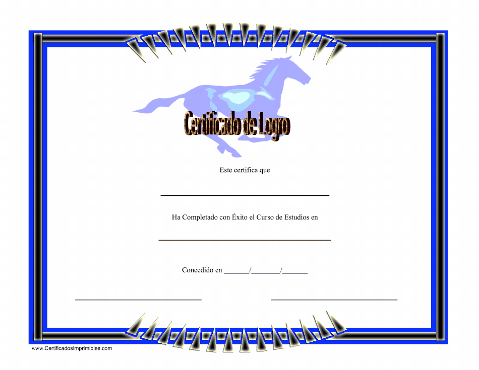 Certificado de logro en equestrianismo (Documento en Español)