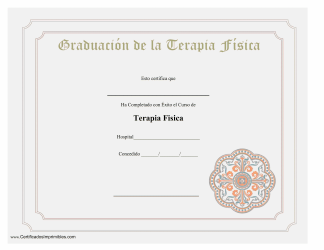 Document preview: Certificado En Graduacion De La Terapia Fisica (Spanish)
