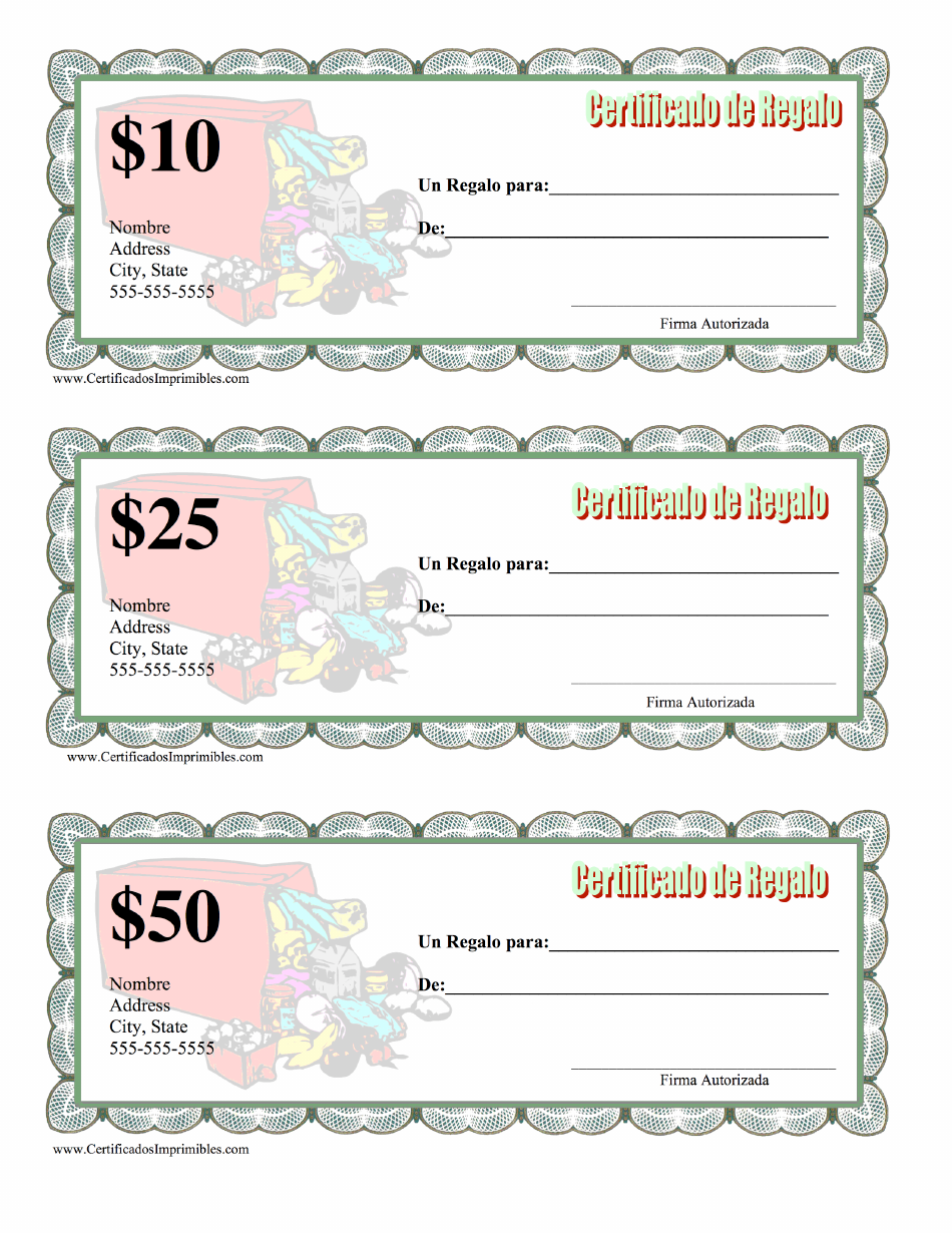 Certificado De Regalo - Productos Download Printable PDF (Spanish ...