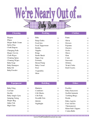 Document preview: Baby Room Shopping List Template