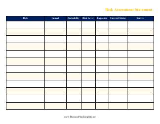 Document preview: Risk Assessment Statement Template