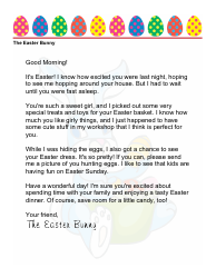 Document preview: Sample Easter Bunny Letter