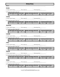 Two Week Sleep Diary Form Download Printable PDF | Templateroller