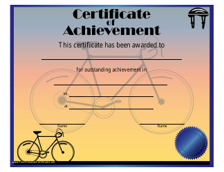 Document preview: Certificate of Achievement Template - Bicycle