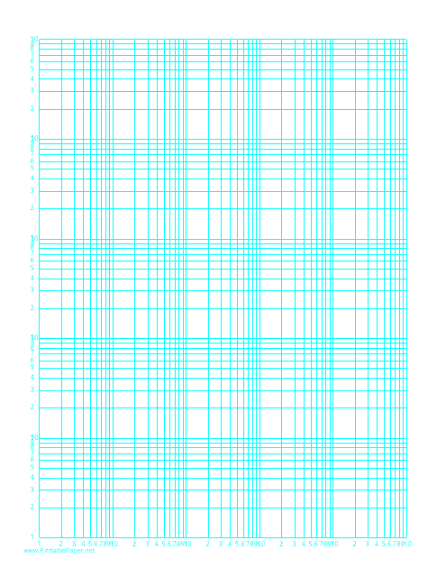 Log-Log Paper With Logarithmic Horizontal Axis (Five Decades) and Logarithmic Vertical Axis (Five Decades) on Letter-Sized Paper