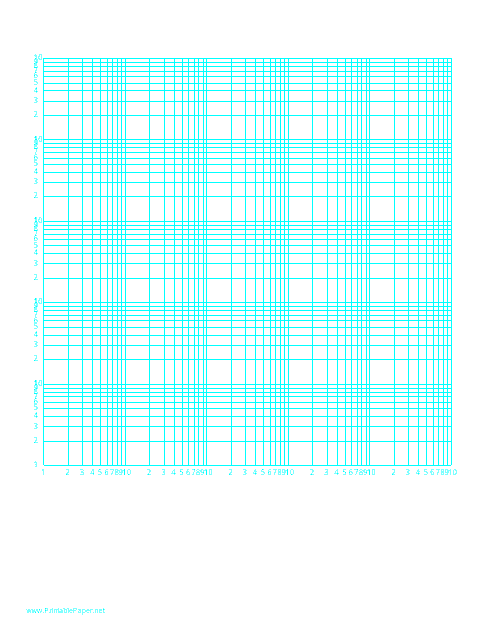 Log-Log Paper With Logarithmic Horizontal Axis and Logarithmic Vertical Axis - Template preview