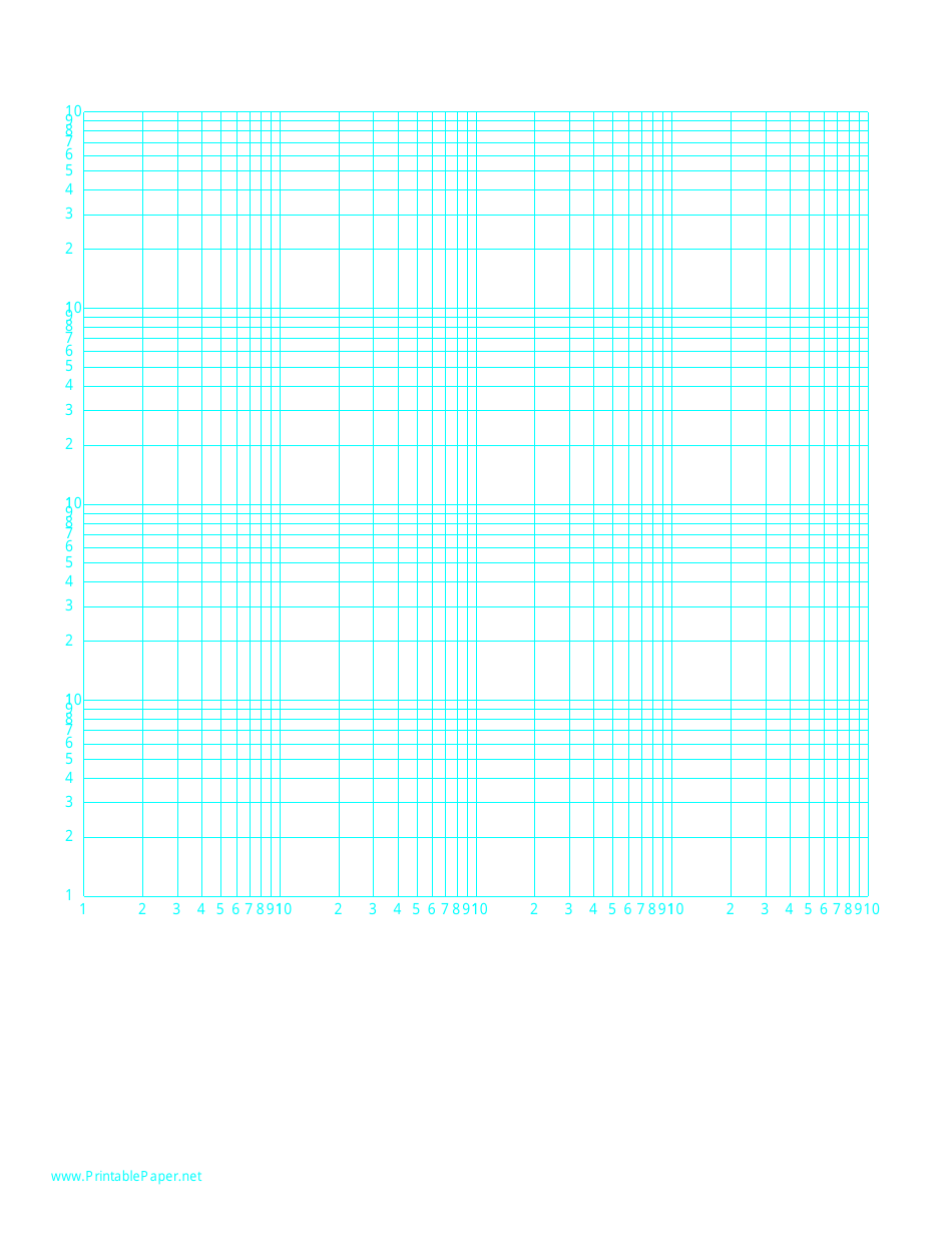 Log-Log Paper showing Four Decades of Logarithmic Horizontal and Vertical Axis