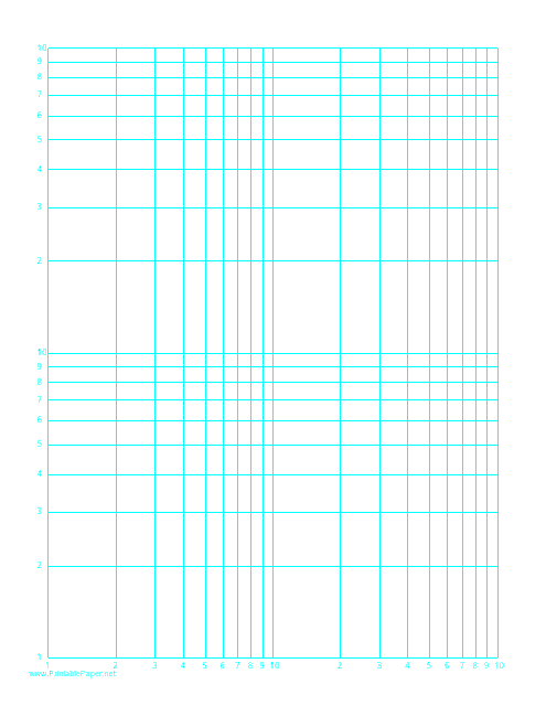 Log-Log Paper With Logarithmic Horizontal Axis (Two Decades) and Logarithmic Vertical Axis (Two Decades) on Letter-Sized Paper