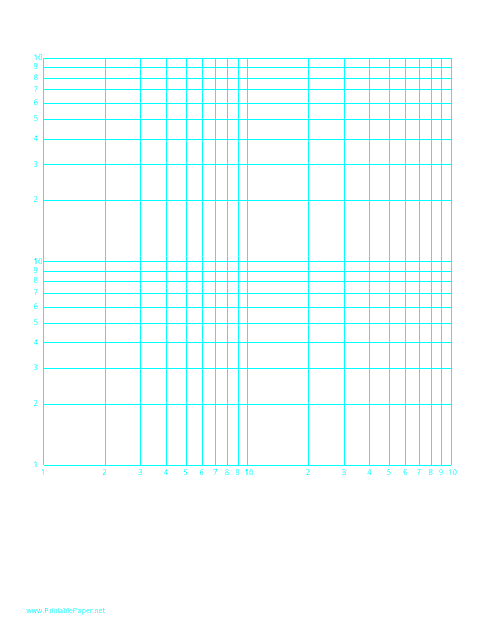Log-Log Paper With Logarithmic Horizontal Axis (Two Decades) and Logarithmic Vertical Axis (Two Decades) With Equal Scales on Letter-Sized Paper
