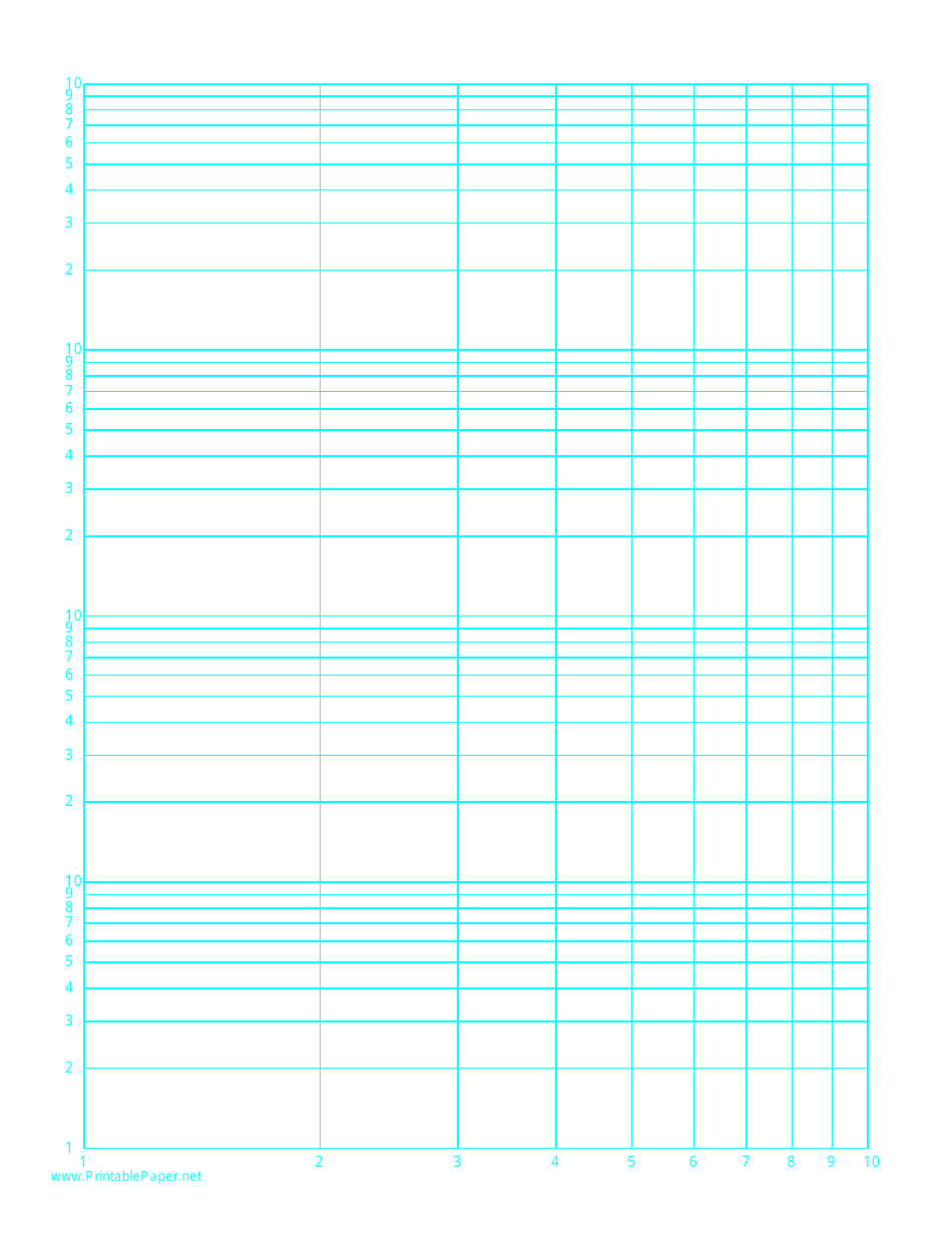 Log-Log Paper With Logarithmic Horizontal Axis (One Decade) and ...