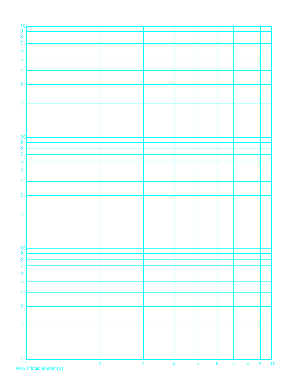 Log-Log Paper With Template Logarithmic Horizontal Axis