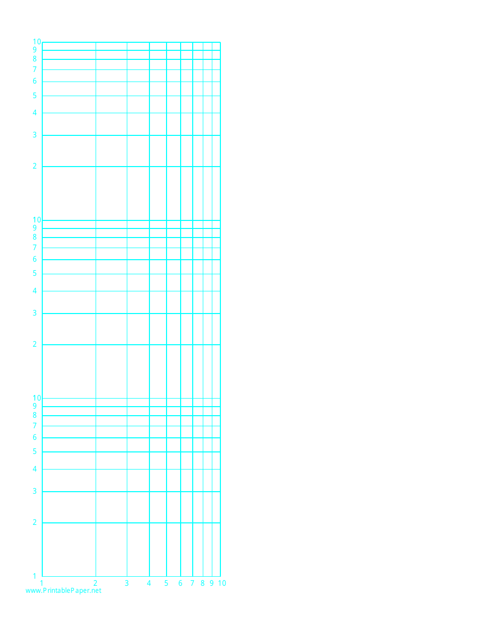 Log-Log Paper Template With Logarithmic Horizontal Axis