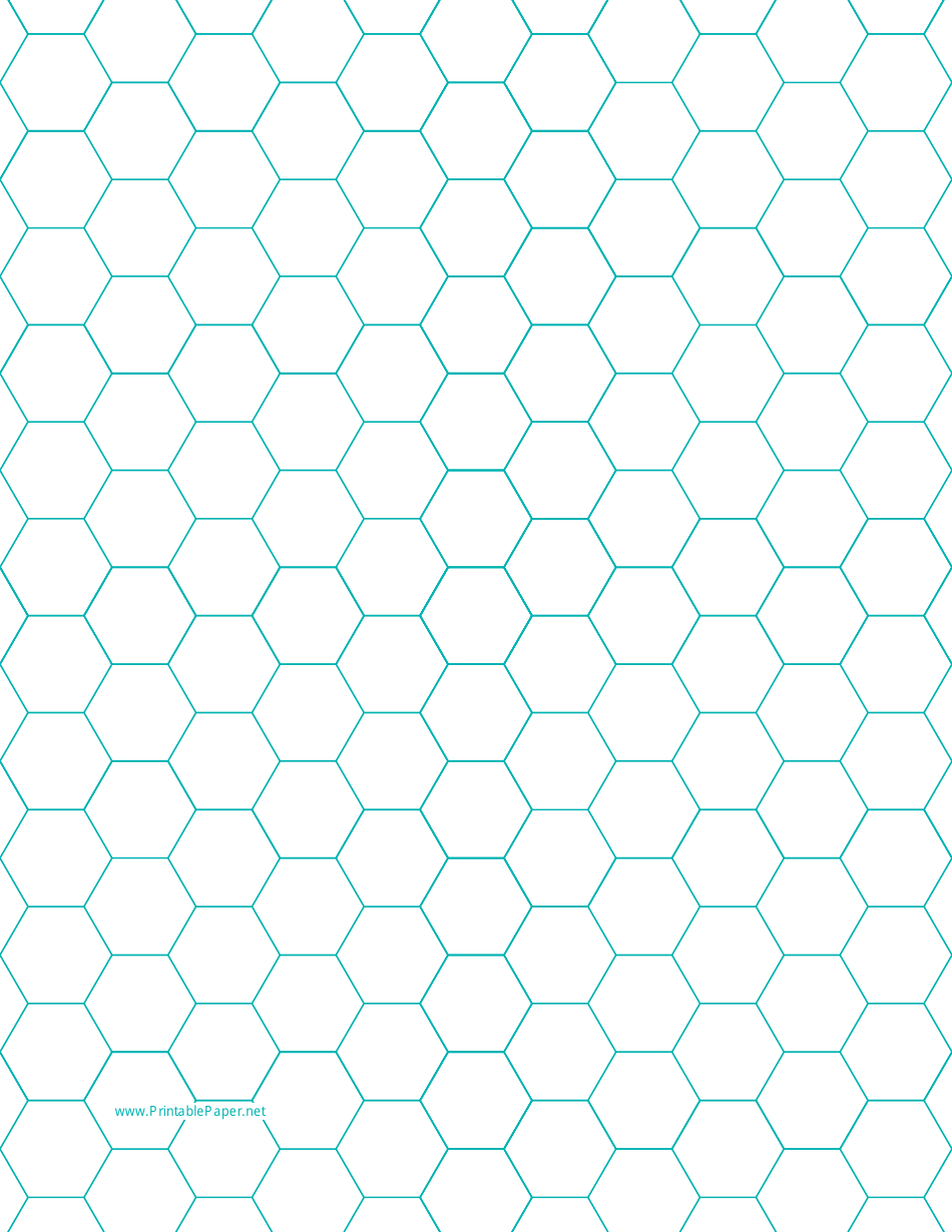 Blue Hexagonal Graph Paper Template Preview