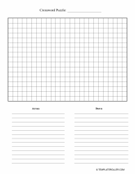 Blank Crossword Puzzle Template