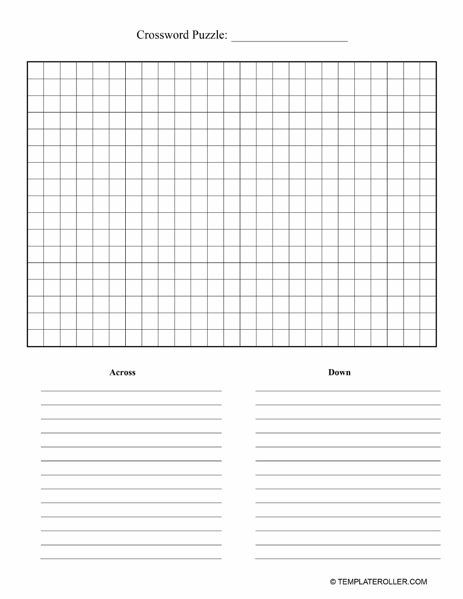 Crossword Puzzle Blank Template Crossword Puzzle Blank Template