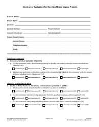 Contractor Evaluation Form - Los Angeles Unified School District