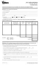 Form YG3369 &quot;Fuel Oil Tax - Application 6a&quot; - Yukon, Canada