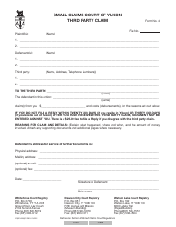 Document preview: Form YG3149 (4) Third Party Claim - Yukon, Canada