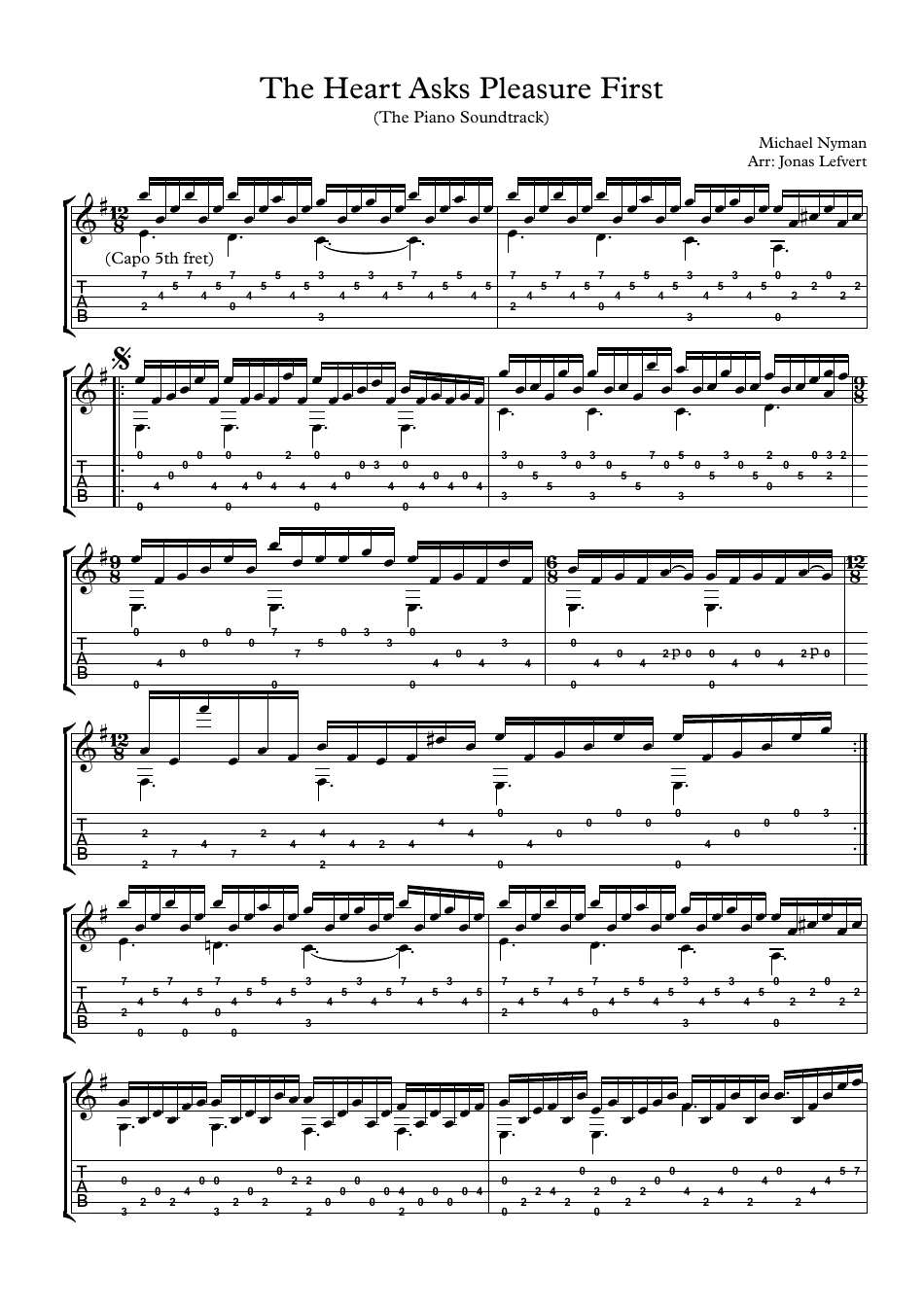the piano michael nyman sheet music pdf