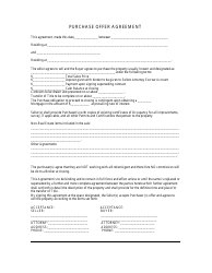 Document preview: Purchase Offer Agreement Form