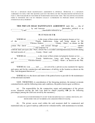 Private Road Maintenance Agreement Template