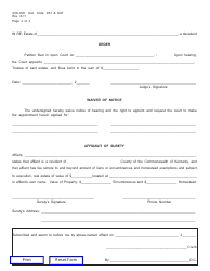 Form AOC-820 &quot;Petition for Appointment of Trustee Under Will&quot; - Kentucky, Page 2