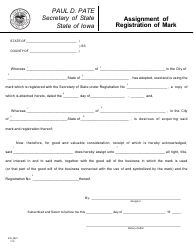 Form 635_0001 Assignment of Registration of Mark - Iowa