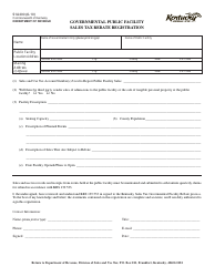 Document preview: Form 51A400 Governmental Public Facility Sales Tax Rebate Registration - Kentucky