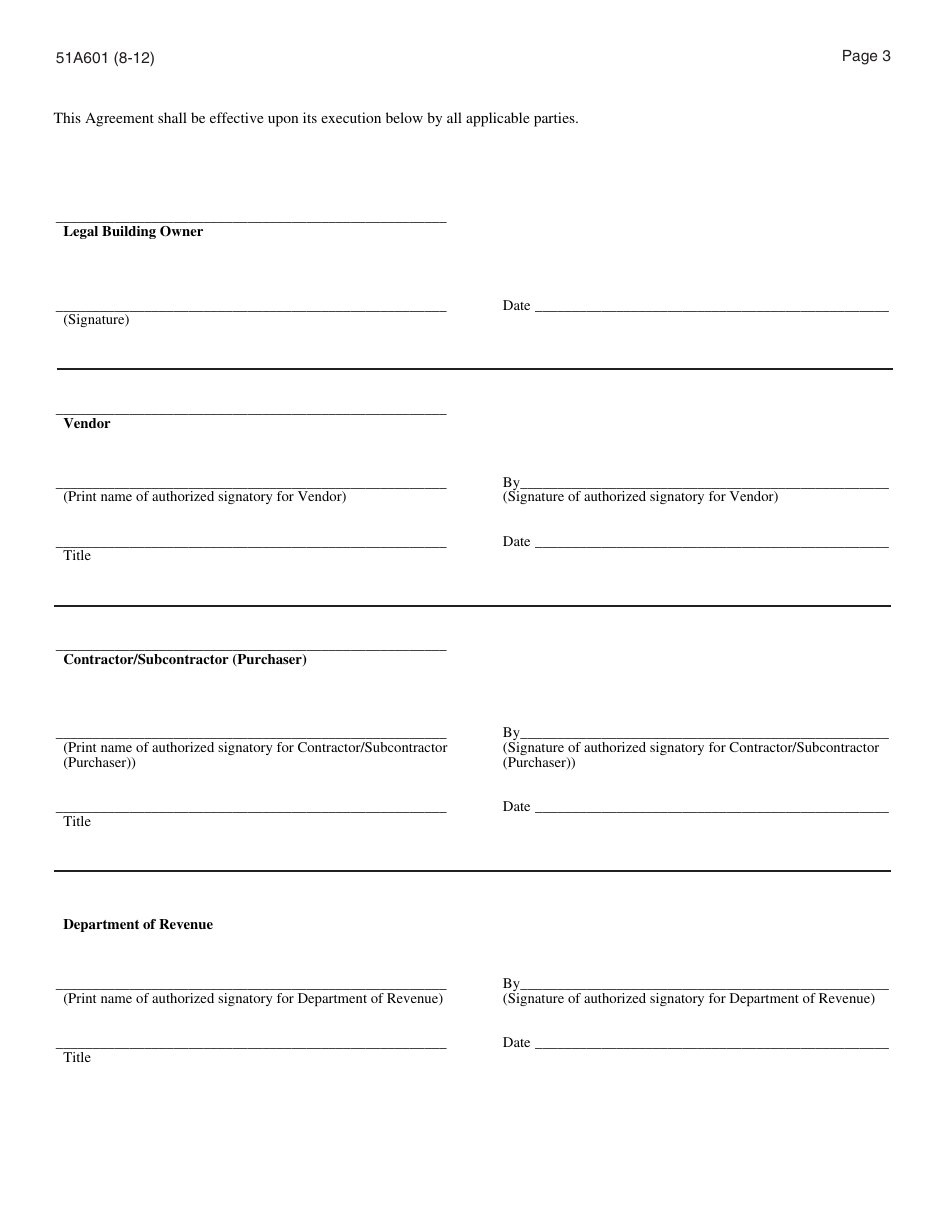 Form 51A601 Information Sharing and Assignment Agreement for Disaster Relief Refund Claims - Kentucky, Page 3