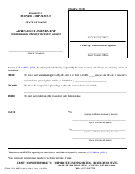 Document preview: Form MBCA-9A Articles of Amendment (Reorganization Ordered or Decreed by a Court) - Maine