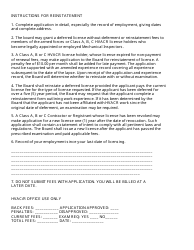 HVAC/R Reinstatement Application Form - Arkansas, Page 2