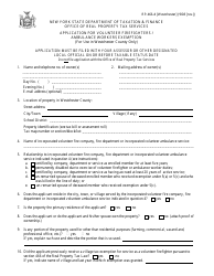 Document preview: Form RP-466-D [WESTCHESTER] Application Form for Volunteer Firefighters / Ambulance Workers Exemption (For Use in Westchester County Only) - New York