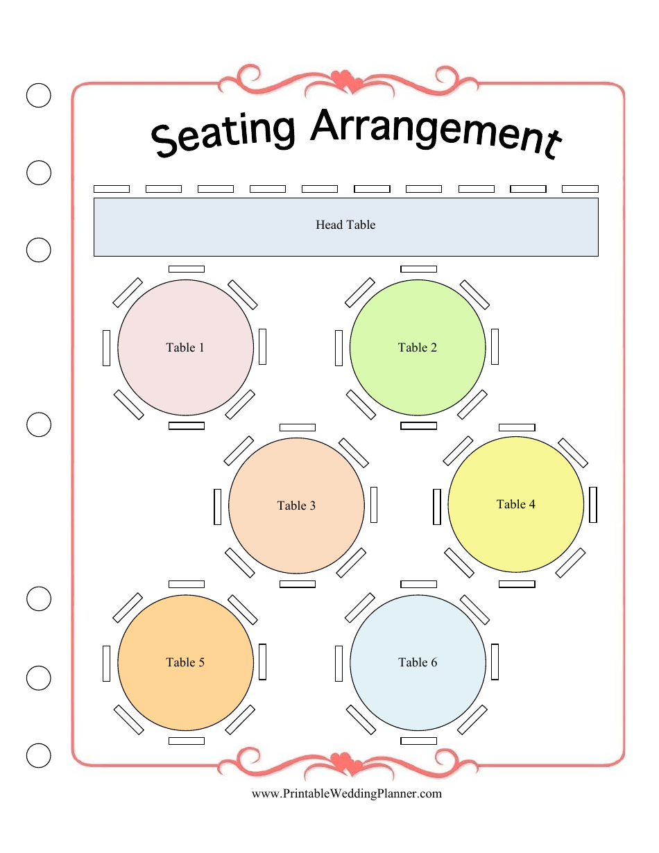 Wedding Seating Arrangement Template - An elegant solution for planning your guests.