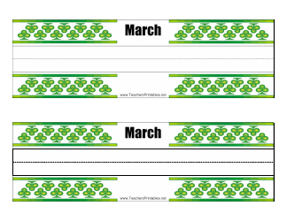 Document preview: Desk Name Tag Template - March