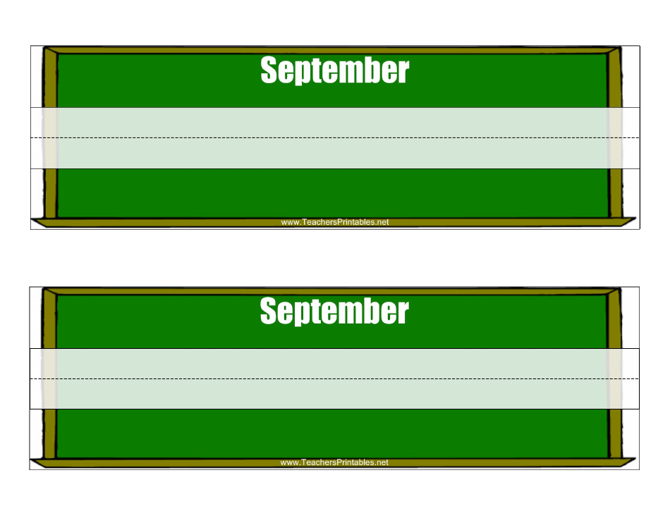 Desk Name Tag Template - September