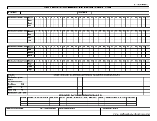 &quot;Daily Medication Administration Schedule Template for School Year&quot;