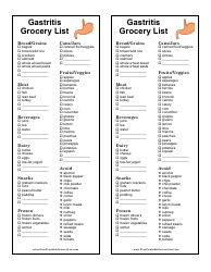 Document preview: Gastritis Grocery List Template