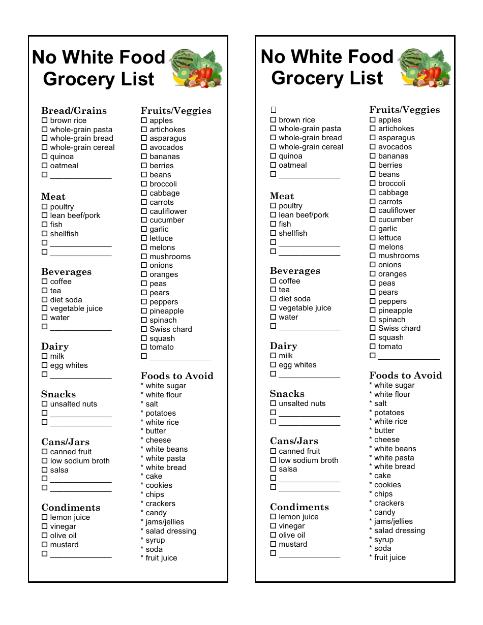 Printable Gout Food List - Healthy eating draw and write.