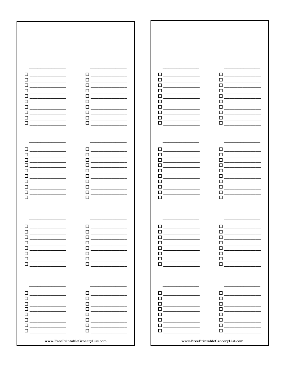 Free Printable Blank Check List