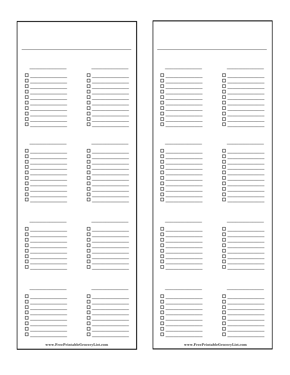 Blank Checklist Template, Page 1