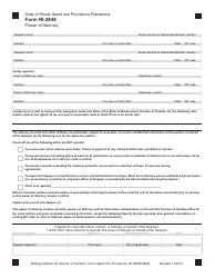 Document preview: Form RI-2848 Power of Attorney - Rhode Island