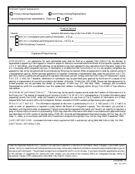 Form EOIR-27 &quot;Notice of Entry of Appearance as Attorney or Representative Before the Board of Immigration Appeals&quot;, Page 2