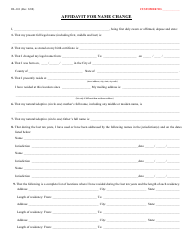 Document preview: Form DL-101 Affidavit for Name Change - North Carolina