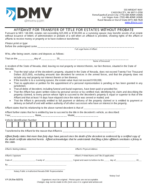 Form VP-24  Printable Pdf