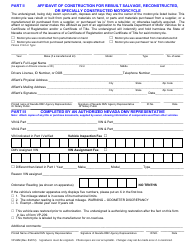 Form VP-64M Certificate of Inspection / Affidavit of Motorcycle/Trimobile Construction - Nevada, Page 2