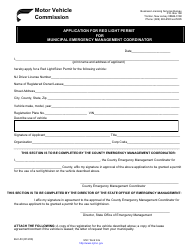 Form BLC-50 Application for Red Light Permit for Municipal Emergency Management Coordinator - New Jersey, Page 2