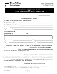 Form BLC-51 Application for Red Light Permit for County Emergency Management Coordinator - New Jersey, Page 2